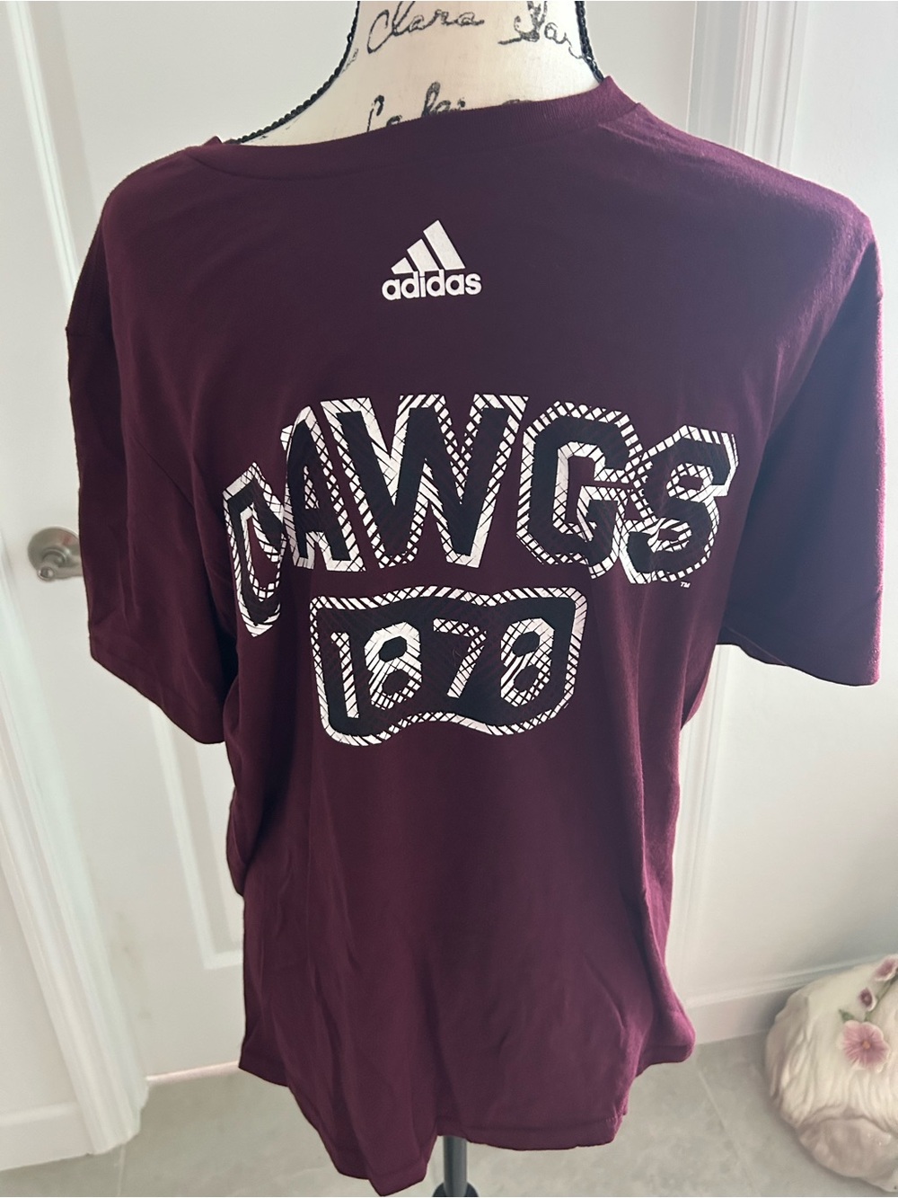 Mississippi State adidas Maroon Graphic 'DAWGs 1878' Short Sleeve Tee